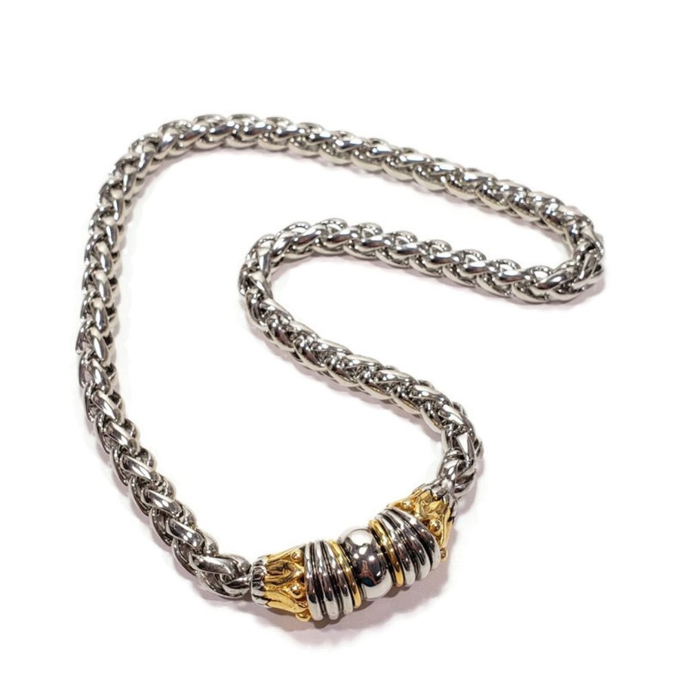 Designer Inspired Silver Cable Necklace 17"